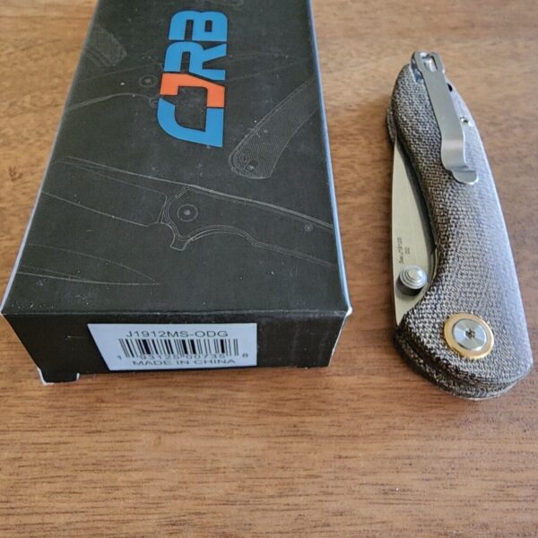 CJRB Blade HQ Exclusive Feldspar J1912MS-ODG OD Green Micarta - Image 5