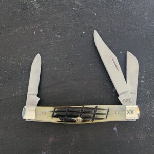 Case XX USA 6344 SS Olive Green Bone Fence Row Jig Medium Stockman knife for sale