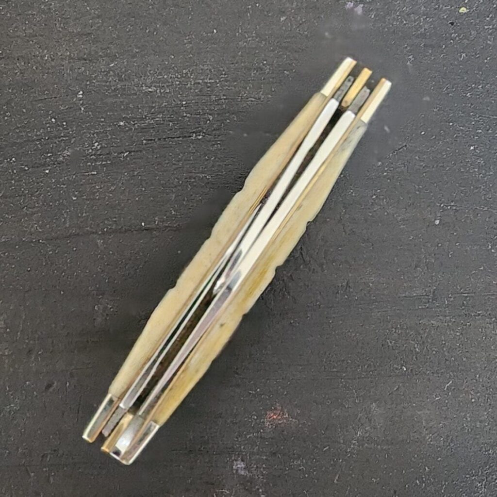 Case XX USA 6344 SS Olive Green Bone Fence Row Jig Medium Stockman – gallery image 3
