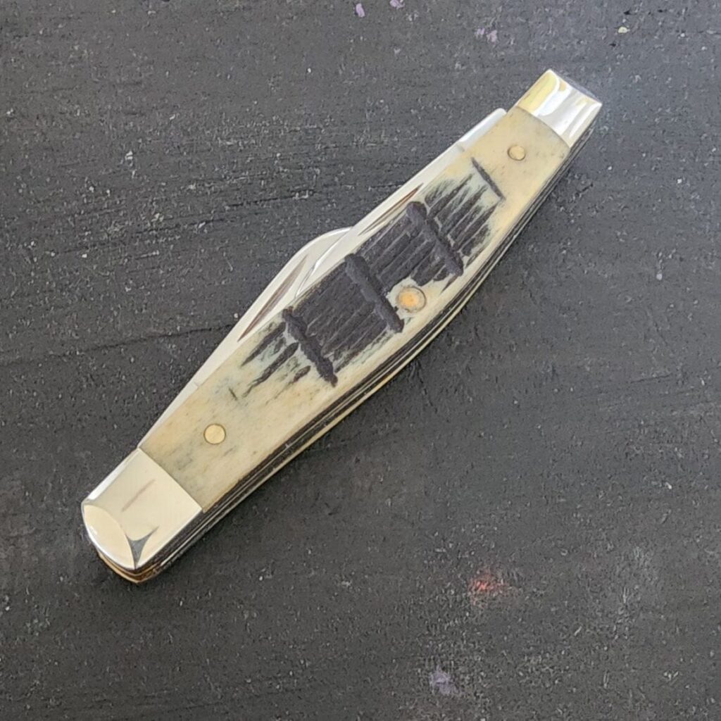 Case XX USA 6344 SS Olive Green Bone Fence Row Jig Medium Stockman – gallery image 4