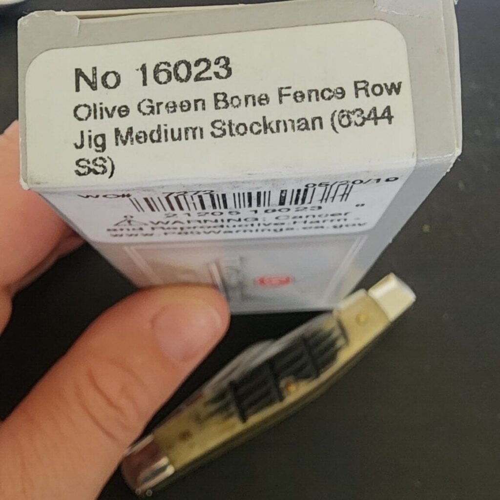 Case XX USA 6344 SS Olive Green Bone Fence Row Jig Medium Stockman – gallery image 5