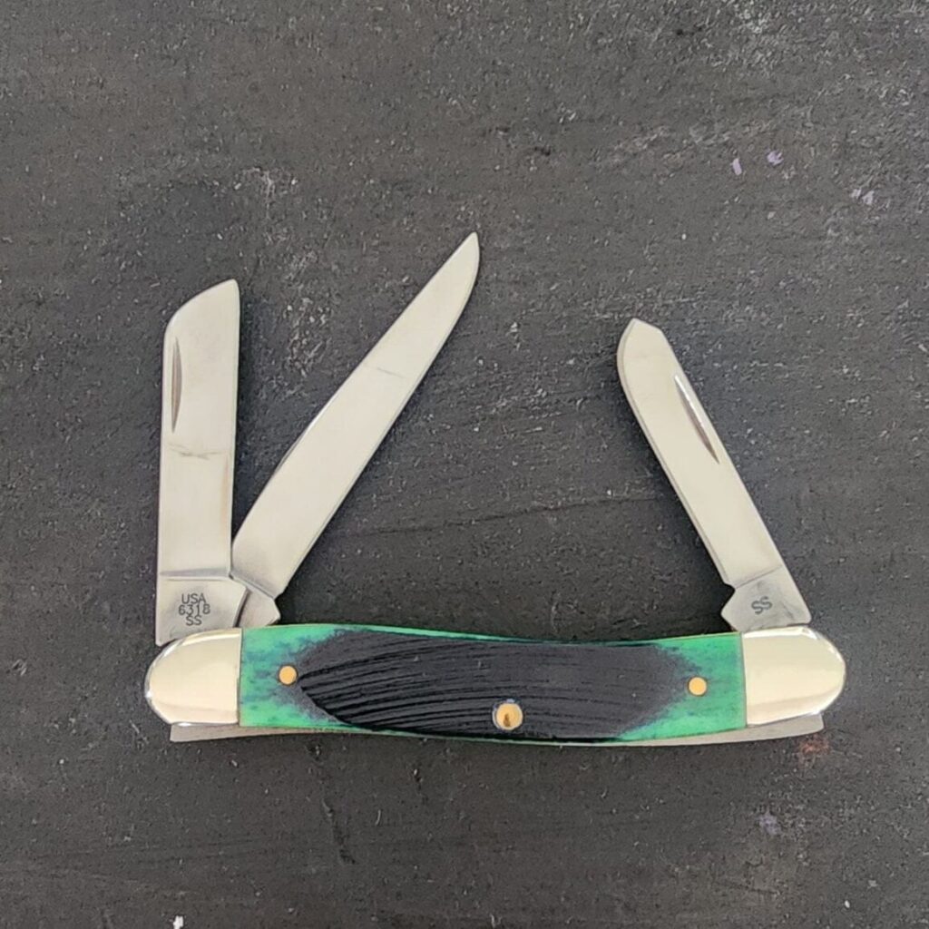 Case XX USA 6318 SS Hunter Green Sawcut Bone Medium Stockman – gallery image 5