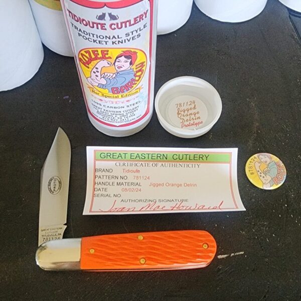 Great Eastern Cutlery #781124 Jigged Orange Delrin PROTOTYPE Rozee – gallery image 1