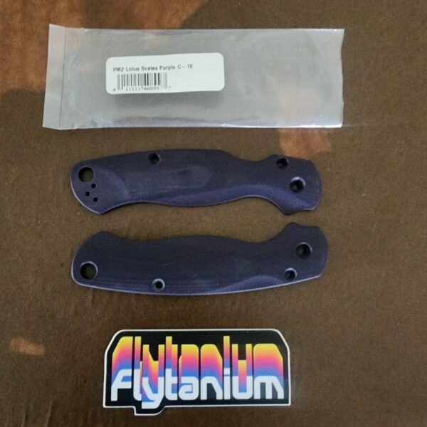Spyderco Flytanium PM2 Lotus Scales in Purple G-10