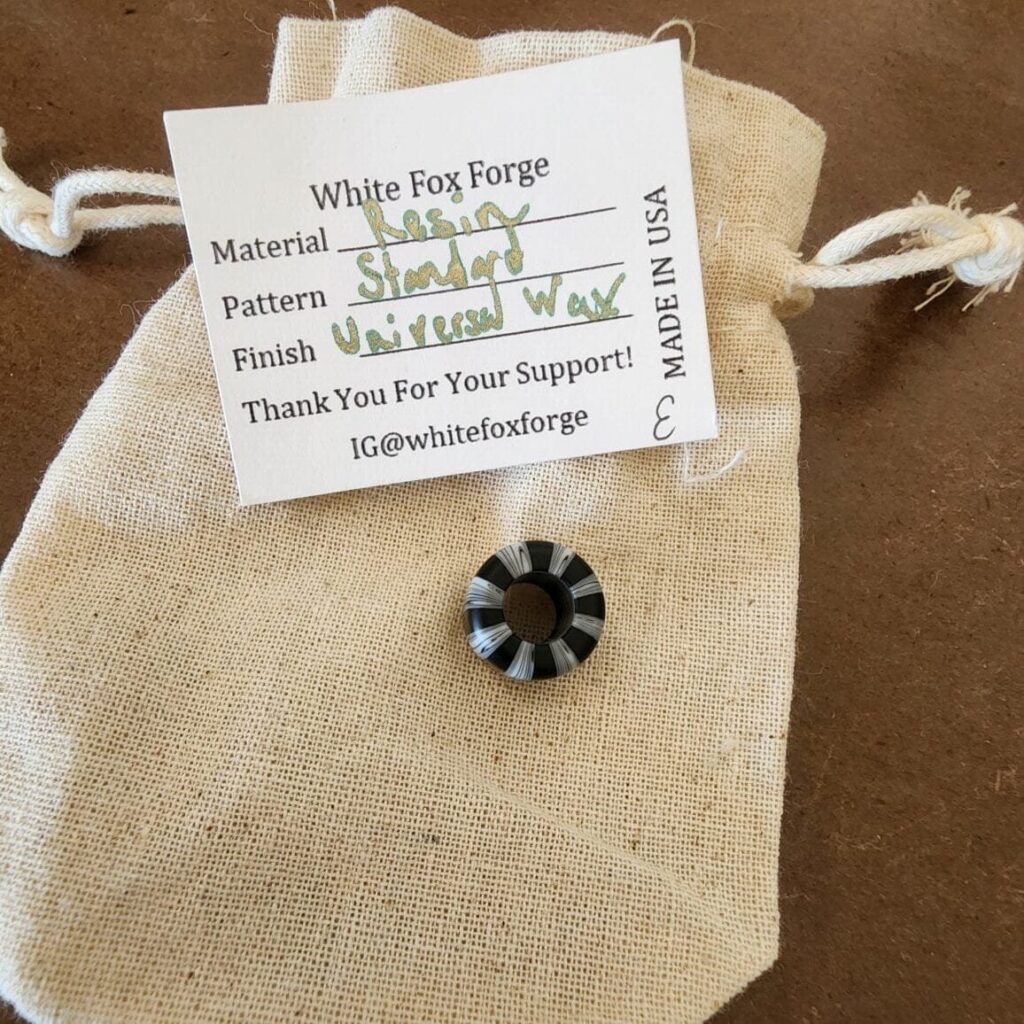 Beads, Custom Made Lanyard Beads By Sean at White Fox Forge Black & White Resin – gallery image 2