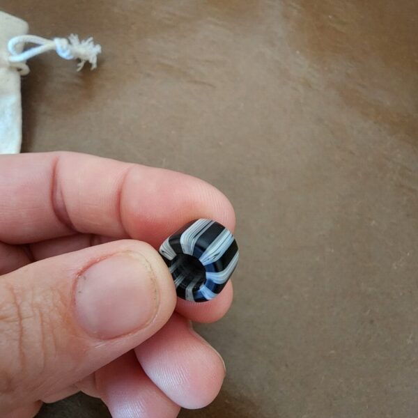 Beads, Custom Made Lanyard Beads By Sean at White Fox Forge Black & White Resin – gallery image 1