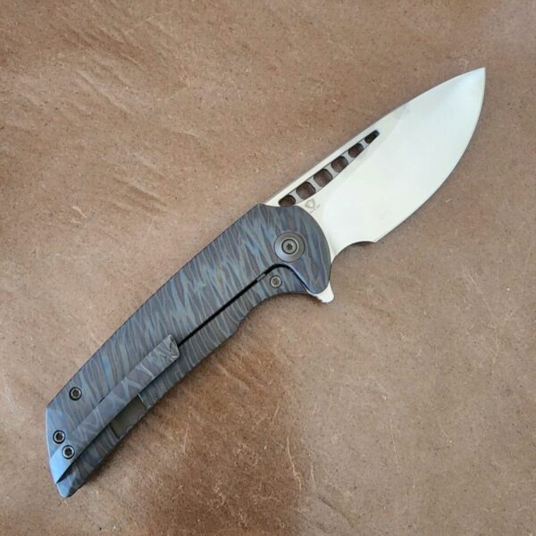 WE Knife Company 911B Malice in Marbled Blue/Bronze Titanium and Bohler M390 Satin – gallery image 1