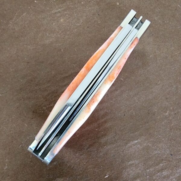TSA Knives Exclusive Old Man Jack Caplifter w/ Spear Blade Red Velvet Giraffe Bone (1 of 4) by Daniels 07/2024 - Image 3