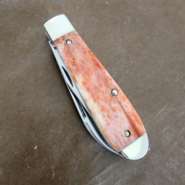 TSA Knives Exclusive Old Man Jack Caplifter w/ Spear Blade Red Velvet Giraffe Bone (1 of 4) by Daniels 07/2024 - Image 2