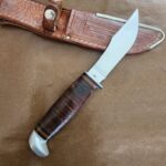 Case XX USA Vintage 362 Sheath Knife in Stacked Leather knife for sale