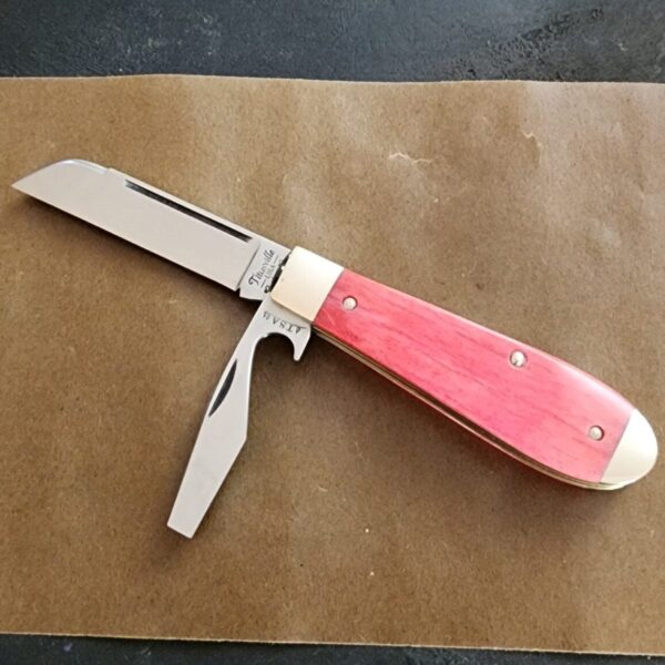 TSA Knives Exclusive Old Man Jack Caplifter w/ Sheepsfoot Red Velvet Giraffe Bone (1 of 3) by Daniels 07/2024 - Image 7