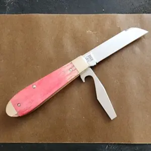 TSA Knives Exclusive Old Man Jack Caplifter w/ Sheepsfoot Red Velvet Giraffe Bone (1 of 3) by Daniels 07/2024 knife for sale