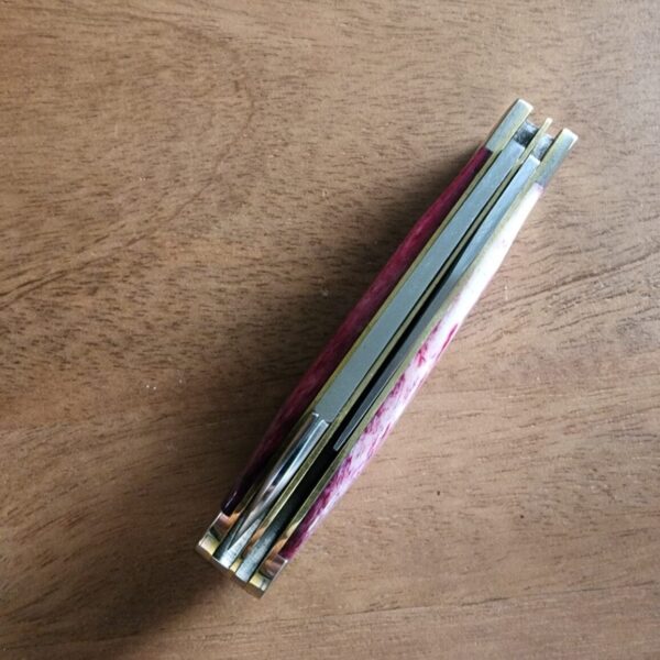 TSA Knives Exclusive Old Man Jack Caplifter w/ Sheepsfoot Red Velvet Giraffe Bone (1 of 3) by Daniels 07/2024 - Image 3