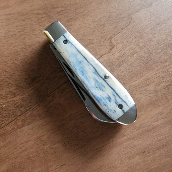 TSA Knives Exclusive Old Man Jack Caplifter w/ Sheepsfoot Olympic Blue Giraffe Bone (1 of 3) by Daniels 07/2024 - Image 3