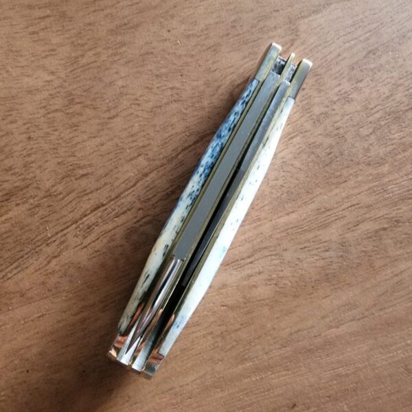 TSA Knives Exclusive Old Man Jack Caplifter w/ Sheepsfoot Olympic Blue Giraffe Bone (1 of 3) by Daniels 07/2024 - Image 5