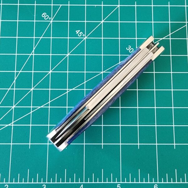TSA Knives Exclusive Old Man Jack Caplifter w/ Spear Point blade in Olympic Blue Giraffe Bone (1 of 4) by Daniels 07/2024 - Image 4