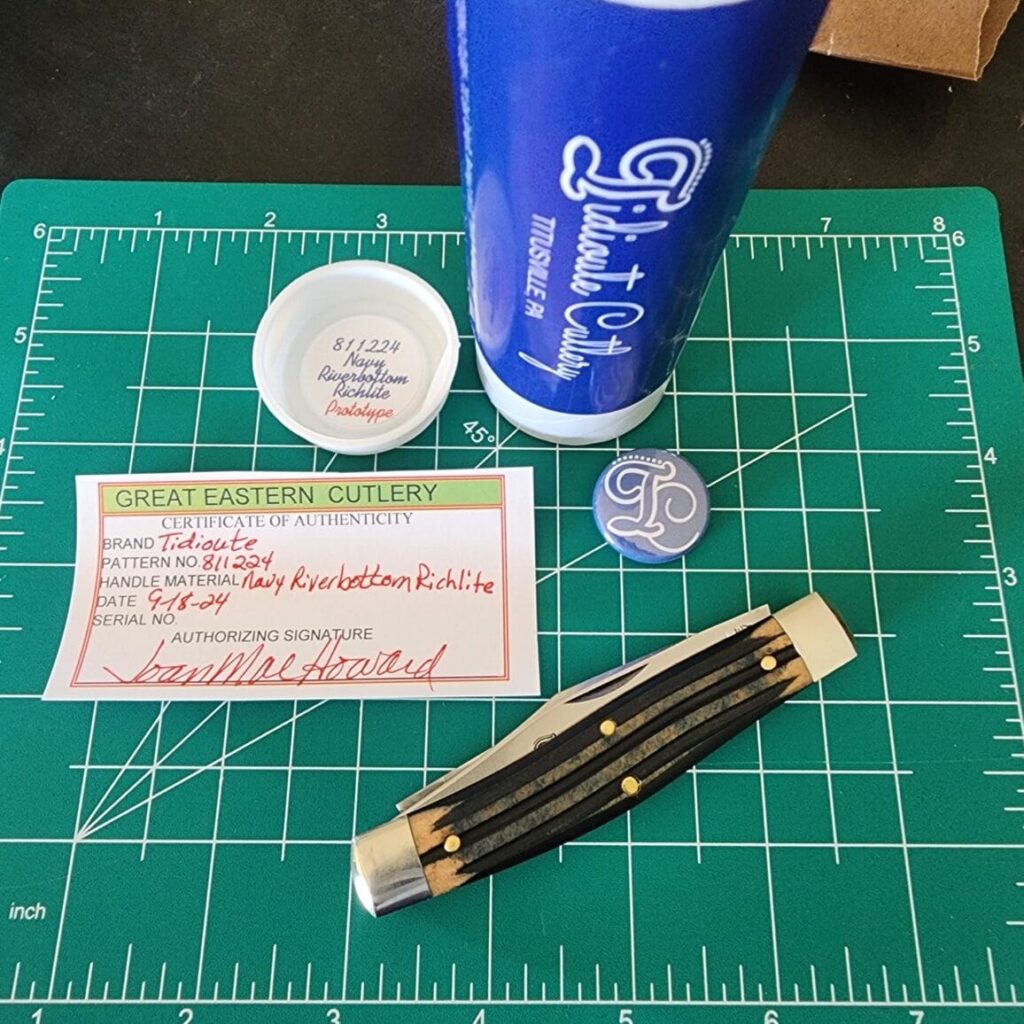 Great Eastern Cutlery #811224 Navy Blue Riverbottom Richlite PROTOTYPE – gallery image 2