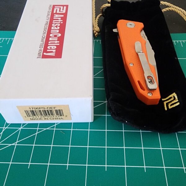 Artisan Cutlery 1706 PS-OEF in Orange G10 and D2 - Image 4