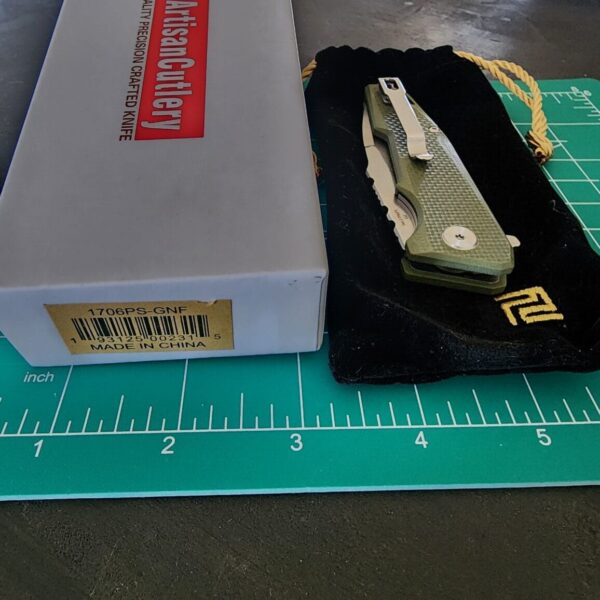 Artisan Cutlery 1706 PS-GNF in OD Green G10 and D2 - Image 4