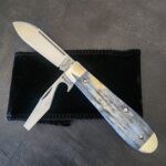 TSA Knives Exclusive Old Man Jack Caplifter w/ Spear Point blade in Lone Giraffe Bone (1 of 4) by Daniels 07/2024 knife for sale
