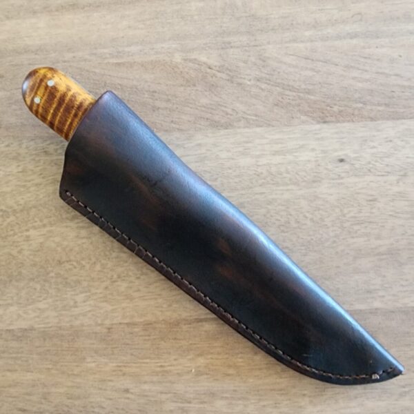 Custom "North River" Hand Forged Canadian Curly Maple Frontier Skinner with File Work - Image 5