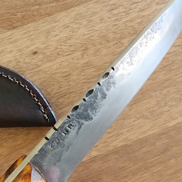Custom "North River" Hand Forged Canadian Curly Maple Frontier Skinner with File Work - Image 3