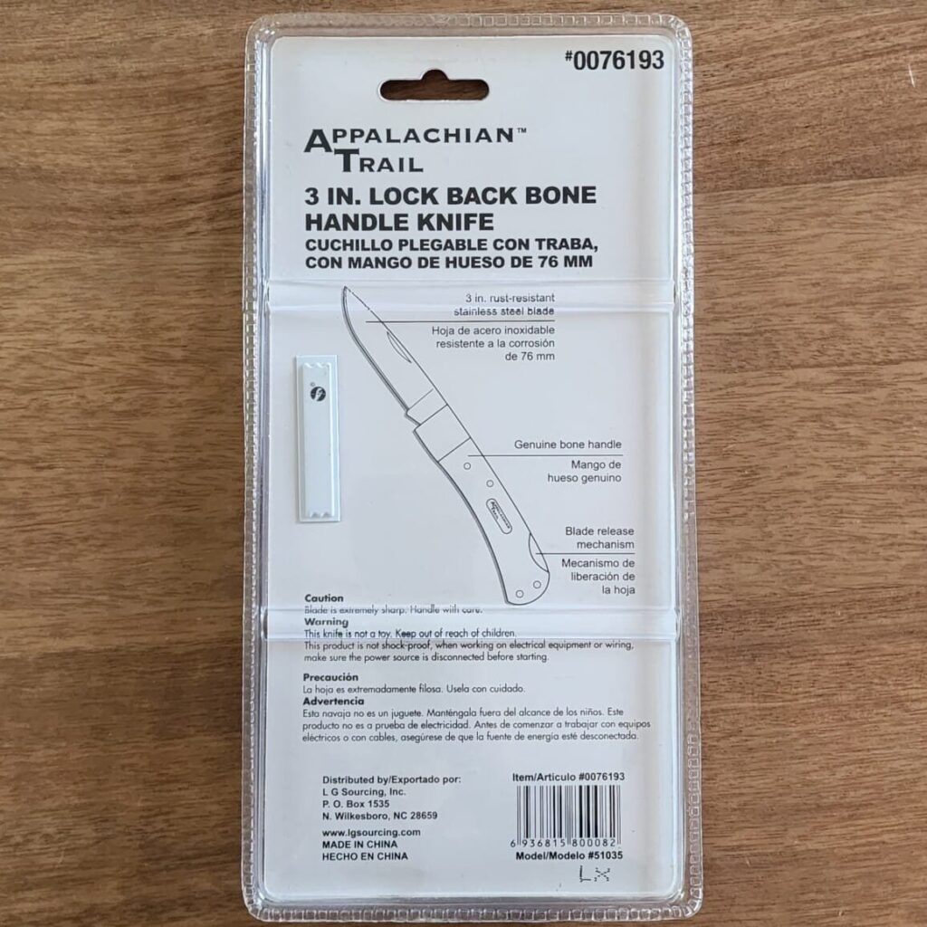 Appalachian Trail 3 " Lock Back Bone Folder – gallery image 2