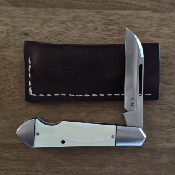 K'Roo Custom Easy Open Wharncliffe Teardrop Jack in Warthog Tusk Created May 2024 by W. O'Kelly – gallery image 1