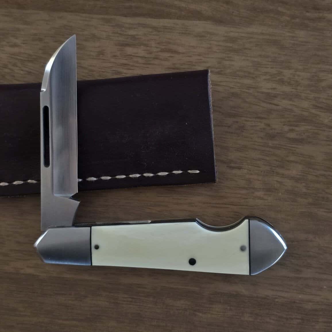 K'Roo Custom Easy Open Wharncliffe Teardrop Jack in Warthog Tusk Created May 2024 by W. O'Kelly – gallery image 11