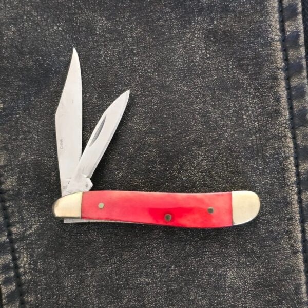 Frost Cutlery 2 Blade Slip joint in Red Smooth Bone - Image 4