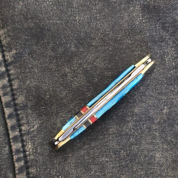 Frost Cutlery 2 Blade Slip joint in Blue Jigged Bone - Image 3