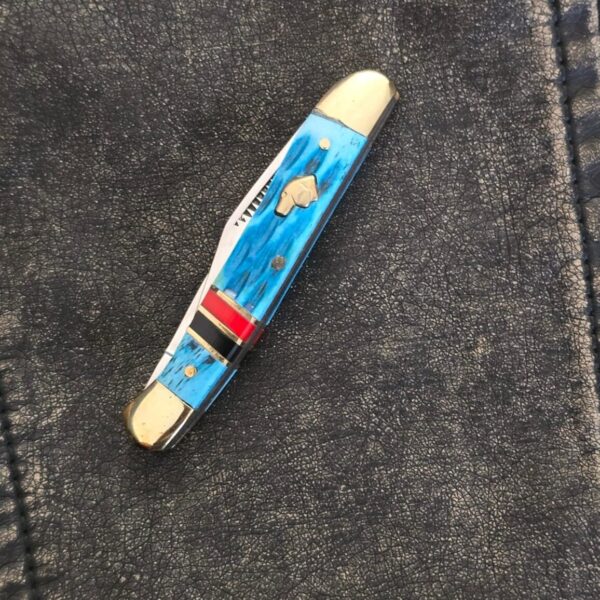 Frost Cutlery 2 Blade Slip joint in Blue Jigged Bone - Image 2