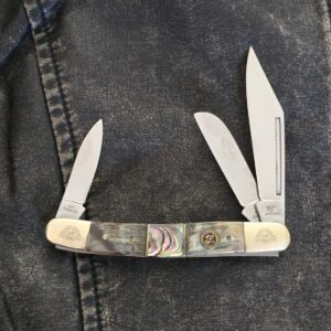 Frost Cutlery Stockman in Ox Horn and Abalone knife for sale