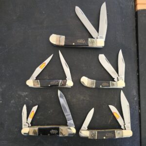 Frost Cutlery Steel Warrior Ox Horn Set of 5 Slip Joint Knives