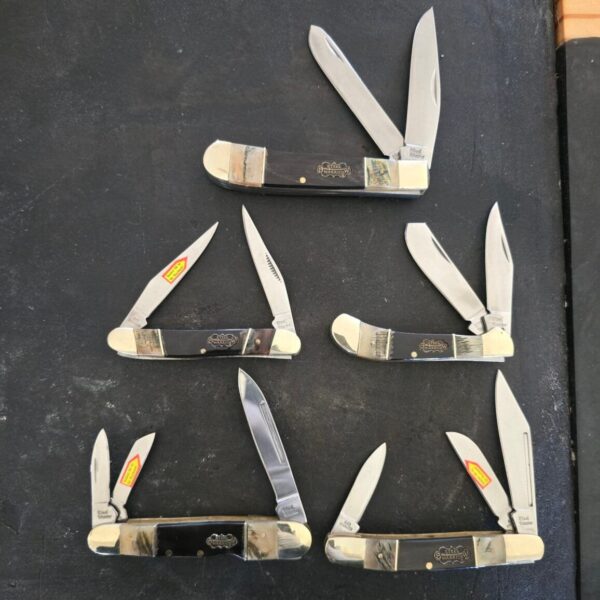 Frost Cutlery Steel Warrior Ox Horn Set of 5 Slip Joint Knives – gallery image 1