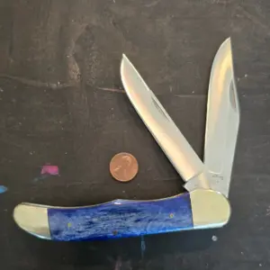 Frost Cutlery Jumbo Folding Knife in Blue Smooth Bone knife for sale