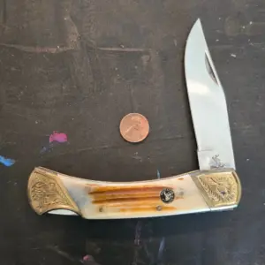 Frost Cutlery Jumbo Lockback Knife in Brown Jigged Bone knife for sale