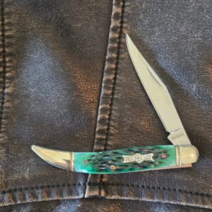Frost Cutlery Medium Toothpick in Green Jigged Bone knife for sale