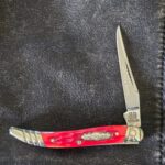 Frost Cutlery Small Toothpick in Red Jigged Bone knife for sale