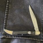 Frost Cutlery Large Toothpick in Black Smooth Bone knife for sale
