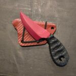 Revenant Corps G10 Grosbeak Black and Maroon with Ray Skin Inlay knife for sale