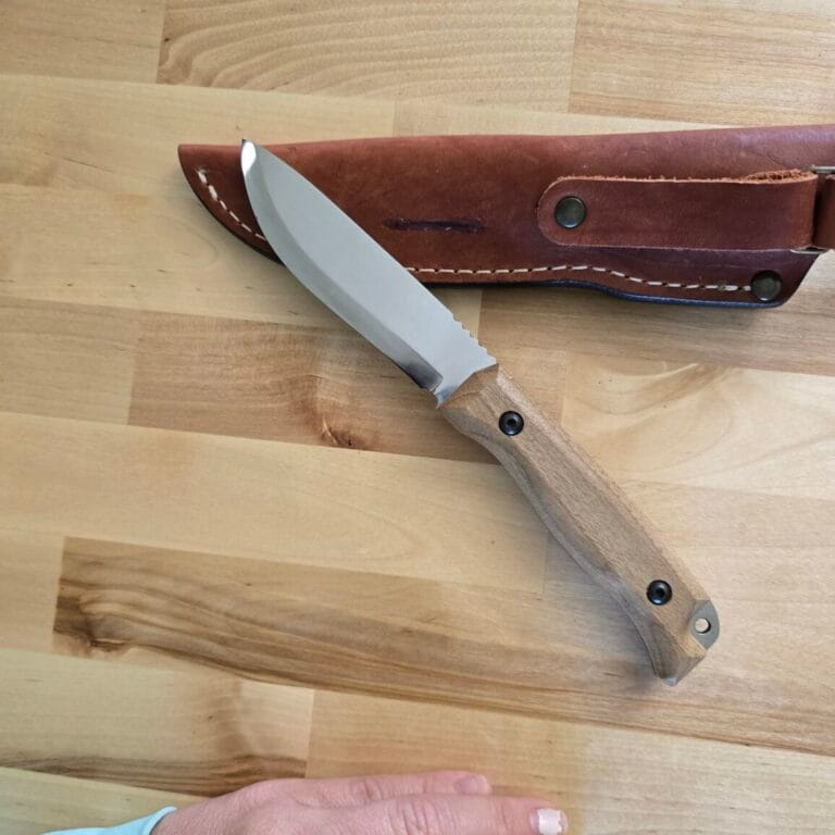 BPS Knives Bushcraft Fixed Knife 4.25" 1066 Steel Full Tang Blade Walnut Handle
