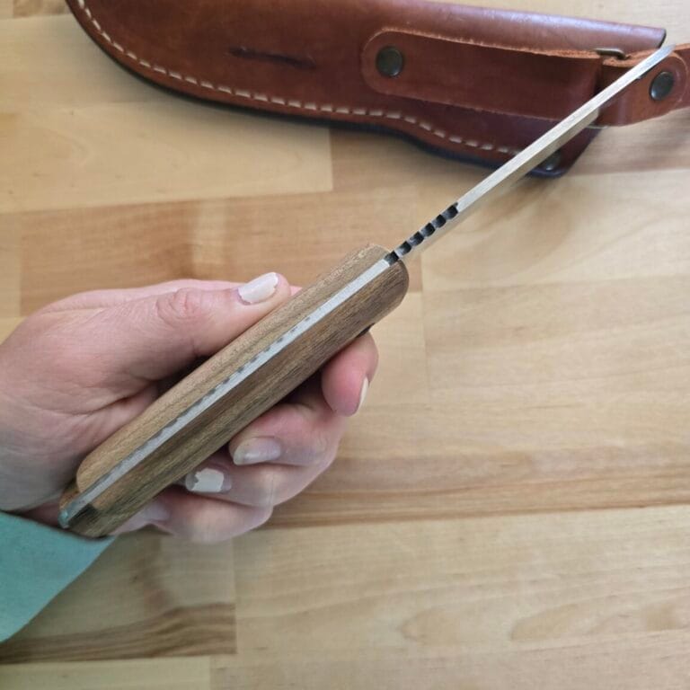 BPS Knives Bushcraft Fixed Knife 4.25" 1066 Steel Full Tang Blade Walnut Handle