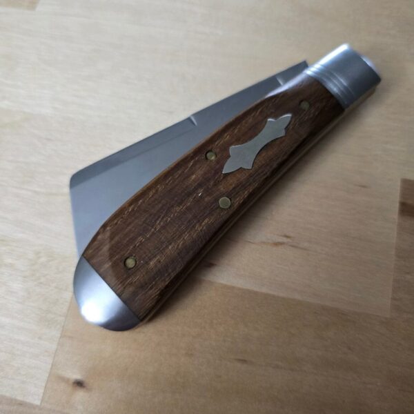 Schatt & Morgan 2023 Sawcut Chestnut Wormhole Wood Cotton Sampler Knife Rare USA  01 CNSC - Image 4