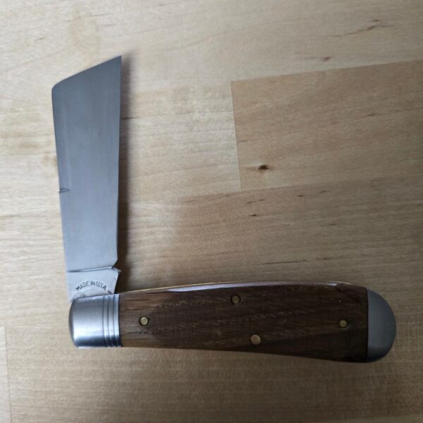 Schatt & Morgan 2023 Sawcut Chestnut Wormhole Wood Cotton Sampler Knife Rare USA  01 CNSC - Image 2