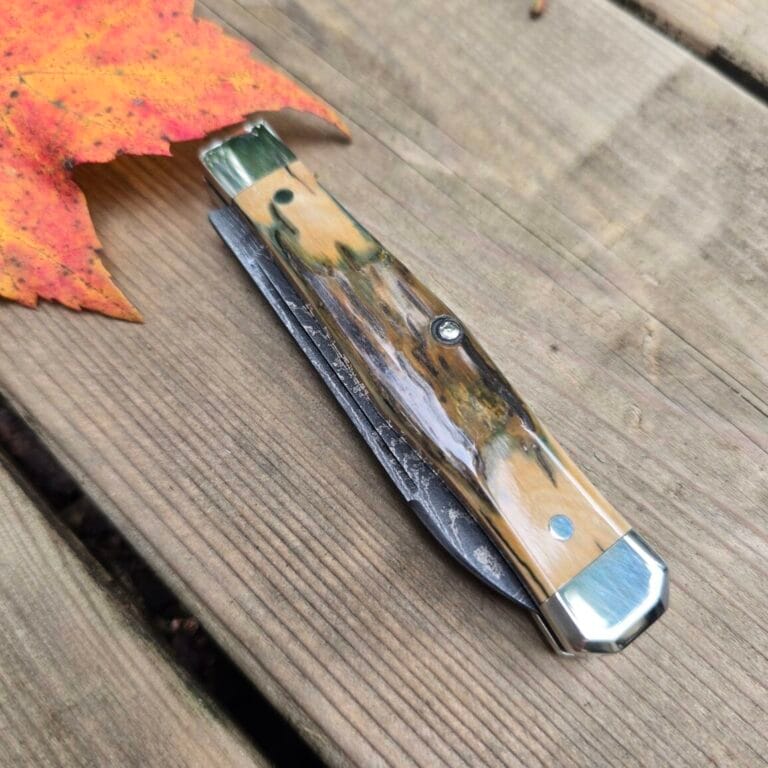 Titusville Cutlery Lexingtonian in Mammoth Bark and DAMASCUS by Daniels 2025 1 of 15