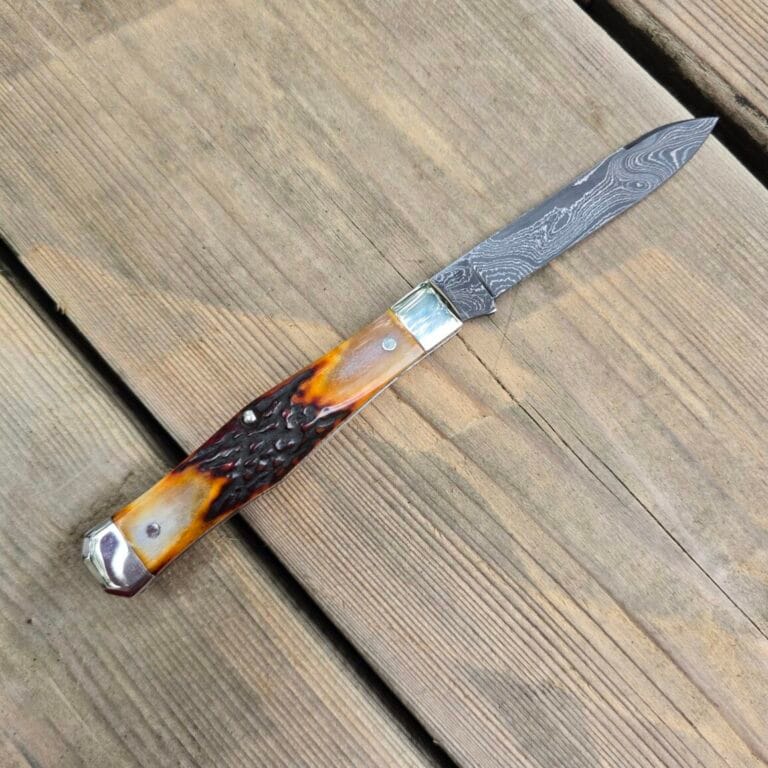 Titusville Cutlery Lexingtonian in Genuine Amber Stag and DAMASCUS by Daniels 2025 1 of 15
