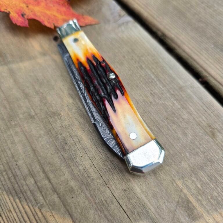 Titusville Cutlery Lexingtonian in Genuine Amber Stag and DAMASCUS by Daniels 2025 1 of 15