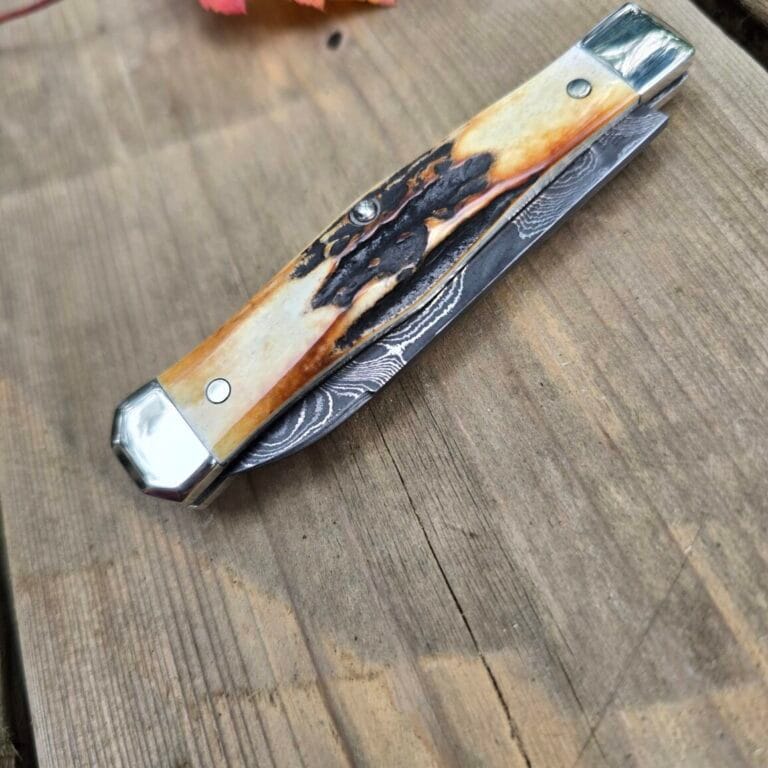Titusville Cutlery Lexingtonian in Genuine Burnt Stag and DAMASCUS by Daniels 2025 1 of 15