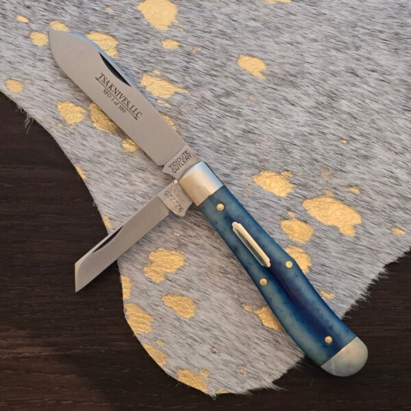 Great Eastern Cutlery #922225 Blue Camel Bone SFO FOR TSA KNIVES 1 OF 81 Hot Dog Shield  "S" Store Model - Image 3